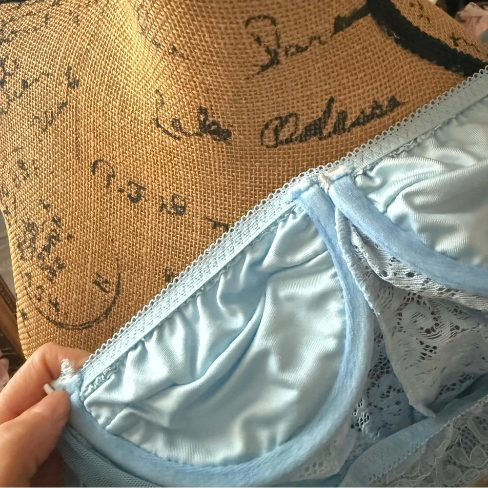 Baby Blue Lace Corset-Esquire Bodysuit - Picture 5 of 6